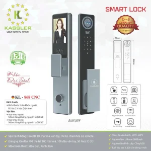 khoa van tay kassler kl 868 cnc blue grey6 - Khóa vân tay Kassler KL-868 CNC BLUE GREY APP, REMOTE tiêu chuẩn Đức