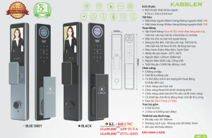khoa van tay kassler kl 868 cnc blue grey7 - Khóa vân tay Kassler KL-868 CNC BLUE GREY APP, REMOTE tiêu chuẩn Đức