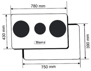 kich thuoc bep dien tu binova bi 334 ic - Bếp điện từ Binova BI-334-IC