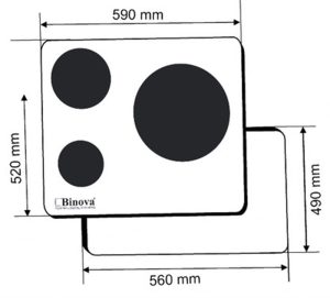 kich thuoc bep dien tu binova bi 344 ic - Bếp điện từ Binova BI-344-IC