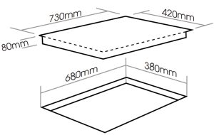 kich thuoc bep dien tu cao cap faster fs 744hm - Bếp điện từ Faster FS 744HM
