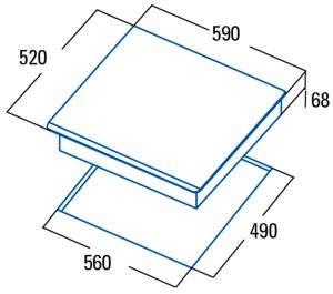 kich thuoc bep dien tu cata 603 - Bếp điện từ Cata IT 603