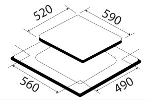 kich thuoc bep dien tu kaff kf s48qh - Bếp điện từ Kaff KF-S48QH