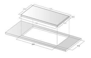 kich thuoc bep dien tu newera ne73c2j 3 - Bếp điện từ Newera NE73C2J