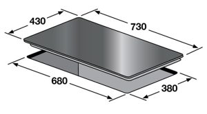kich thuoc bep ga am kaff kf 3129 - Bếp gas âm Kaff KF-312