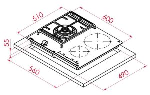 kich thuoc bep ga ket hop tu teka jzc 63312 abn bk - Bếp ga kết hợp từ Teka JZC 63312 ABN BK
