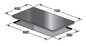 kich thuoc bep gas am kaff kf 2191 - Bếp gas âm Kaff KF-219