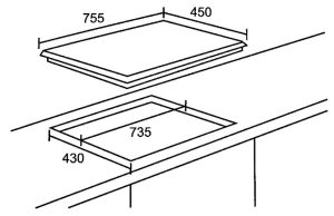 kich thuoc bep tu arber ab 558 - Bếp từ Arber AB-558