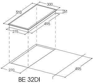kich thuoc bep tu bauer be 32di - Bếp từ Bauer BE-32DI