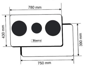 kich thuoc bep tu binova bi 334 id - Bếp từ Binova BI-334-ID