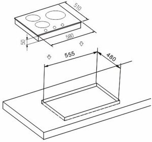 kich thuoc bep tu doi arber ab 333s - Bếp từ Arber AB-333S