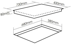 kich thuoc bep tu faster fs 712i plus - Bếp từ Faster FS 712I Plus