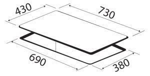 kich thuoc bep tu kaff kf ih201ii - Bếp từ Kaff KF-IH201II