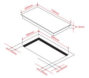 kich thuoc bep tu teka ir 721 sr9 - Bếp từ Teka IR 721 SR