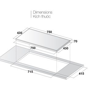 kich thuoc bep tu zemmer ihz 752 pro 1 - Bếp từ Zemmer IHZ 752 PRO