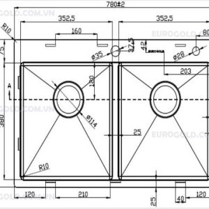 kich thuoc chau rua bat eus47848 6493 - CHẬU RỬA BÁT EUROGOLD EUS47848