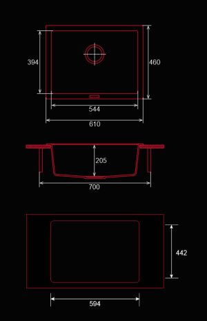 Chậu rửa Nodor NorGranite 61.46 1B BG