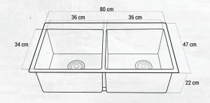kich thuoc chau rua rosler rl 900 white - Chậu rửa Roslerer RL-900 White