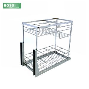 GIÁ GIA VỊ INOX NAN DẸT MẠ CROM BOSSEU BS130G
