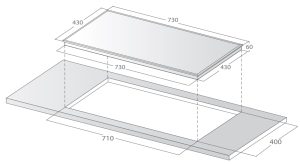 kich thuoc lap dat bep tu latino 266i - Bếp từ Latino LT-266I