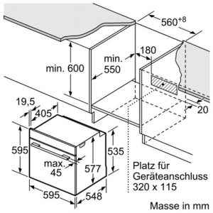 kich thuoc lap dat lo nuong bosch hbg634bs1 - Lò nướng Bosch HBG634BS1