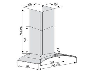 kich thuoc lap dat may hut mui topy tp 722s - Máy hút mùi Topy TP-722S