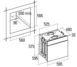 kich thuoc lo nuong am tu cata cd 760 - Lò nướng Cata CD 760
