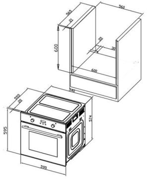 kich thuoc lo nuong fandi fd v23 f8 - Lò nướng Fandi FD-V23 F8