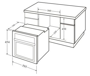 kich thuoc lo nuong ket hop vi song kaff kf oms44l7 - Lò nướng kết hợp vi sóng Kaff KF-OMS44L