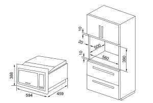 kich thuoc lo vi song spelier sp 8206 eu - Lò vi sóng kết hợp nướng Spelier SP 8206 EU