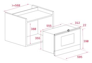 kich thuoc lo vi song teka ml 822 bis l - Lò vi sóng kết hợp nướng Teka ML 822 BIS L