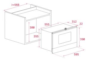 kich thuoc lo vi song teka ms 622 bis l - Lò vi sóng kết hợp nướng Teka MS 622 BIS L