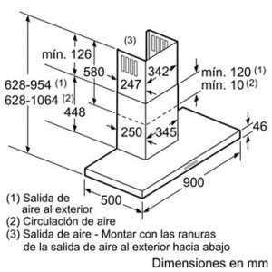 kich thuoc may hut mui bosch dwb098j50 - Máy hút mùi Bosch DWB098J50