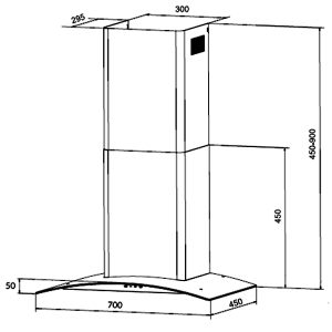 kich thuoc may hut mui eurosun eh 70k15e - Bếp Từ Eurosun EU-T210 Note