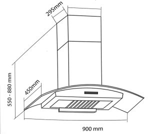 kich thuoc may hut mui eurosun eh 90k25 - Máy hút mùi Eurosun EH-90K25