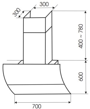 kich thuoc may hut mui faster fs 70cg black3 - Máy hút mùi Faster FS 70CG New