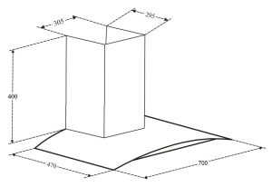 kich thuoc may hut mui faster fsn 3388c1 70b - Máy hút mùi Faster FSN 3388C1-70B