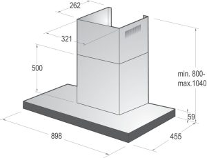 kich thuoc may hut mui gorenje wht943e4xbg - Máy hút mùi Gorenje WHT943E4XBG