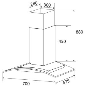 kich thuoc may hut mui kaff kf gb773 1 - Máy Hút Mùi Eurosun EH-70K26S