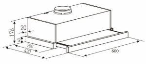 kich thuoc may hut mui kaff kf tl1006w - Máy hút mùi Kaff KF-TL1006W