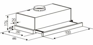 kich thuoc may hut mui kaff kf tl1007w - Máy hút mùi Kaff KF-TL1007W