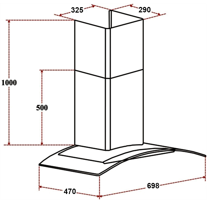 kich thuoc may hut mui latino lt - Máy hút mùi Latino LT-70LX kich thuoc may hut mui latino lt - Máy hút mùi Latino LT-70LX