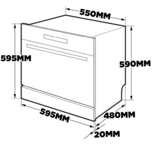 kich thuoc may rua bat arber abmrb08gd - Máy rửa bát Arber AB-MRB08GD