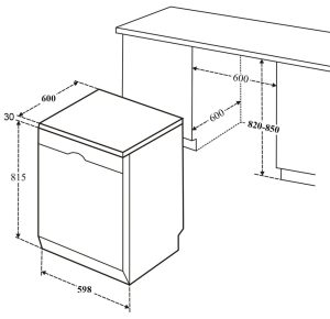 kich thuoc may rua bat bauer sbw40eu15f - Máy rửa bát Bauer SBW40EU15F