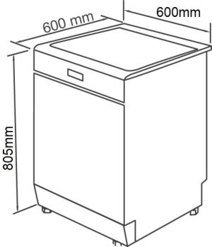 kich thuoc may rua bat feuer gf1458 - Máy rửa bát Feuer GF1458