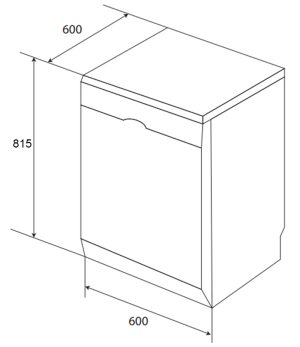 kich thuoc may rua chen kaff kf bdwsi12 6 - Máy rửa bát Kaff KF-BDWSI12.6