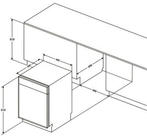 kich thuoc may rua chen kaff kf bisw12 - Máy rửa bát Kaff KF-BISW12