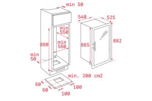 kich thuoc tu ruou rvi 35 - Máy Pha Cà Phê Teka RVI 35 40682500