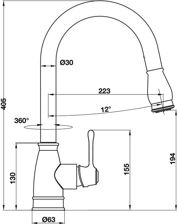 kich thuoc voi hafele 570 51 0204 - Vòi rửa Hafele AUGUSTUS HT-C194 570.51.020 kich thuoc voi hafele 570 51 0204 - Vòi rửa Hafele AUGUSTUS HT-C194 570.51.020