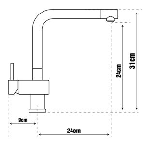 kich thuoc voi rua carysil g 2455 - Vòi rửa Argo G-2455 màu Cafe